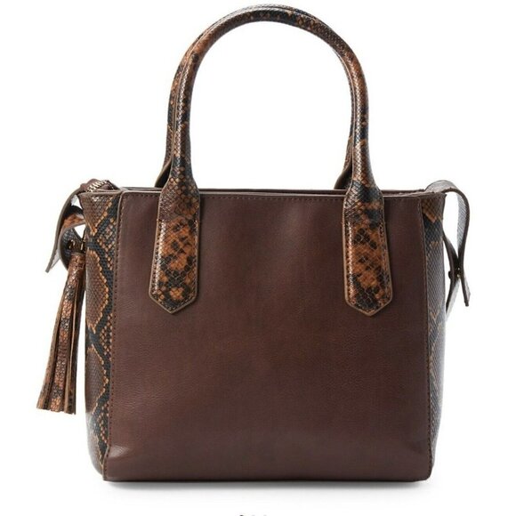 NEW Rachel Zoe Brown Snake-Embossed Livie Tote Bag - Picture 2 of 3